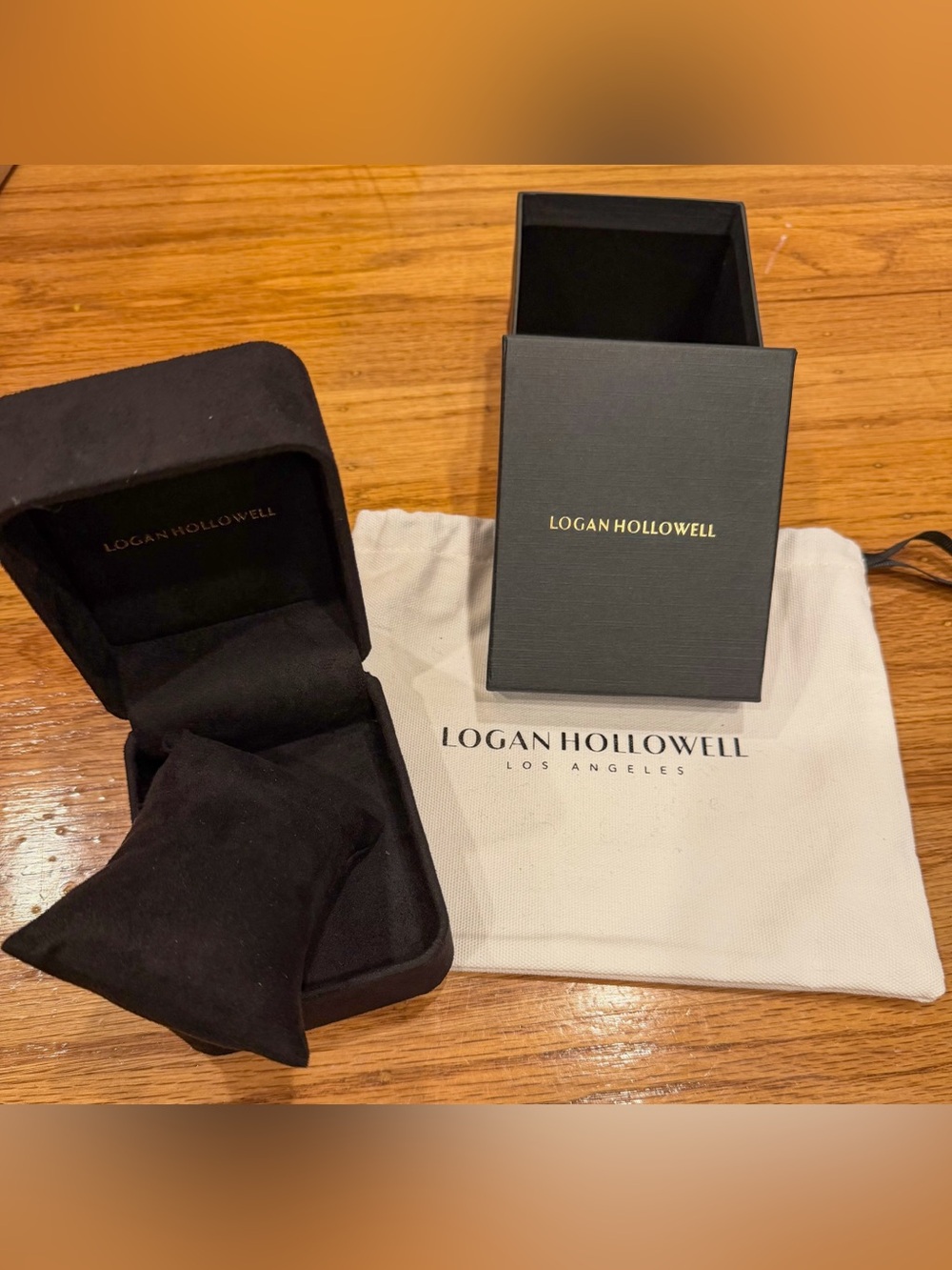 Logan Hollowell Los Angeles Jewelry Box Cushion Dust Bag & Outer Box Gift Set